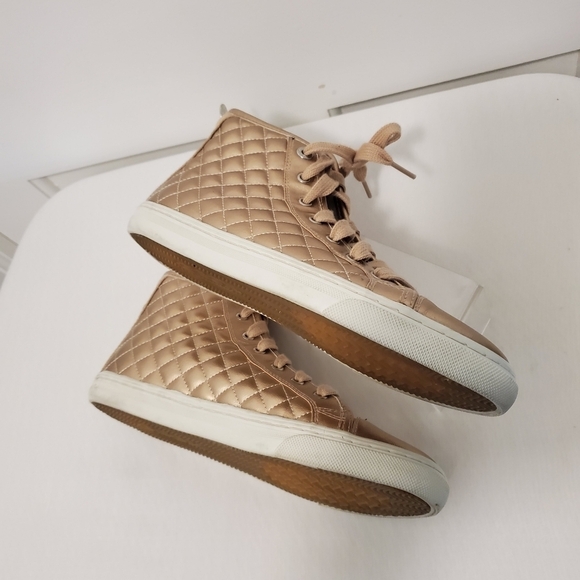 Geox Respira Rosegold Genuine Leather Sneaker shoes Sz. 9 Chic Comfy Stylish - Picture 6 of 10